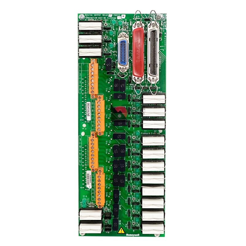 The Honeywell 51204166-175 Digital Output FTA - (MC-TDOY23). The 240 Vac/125 Vdc relay Digital Output (DO) FTA has 16 channel output.